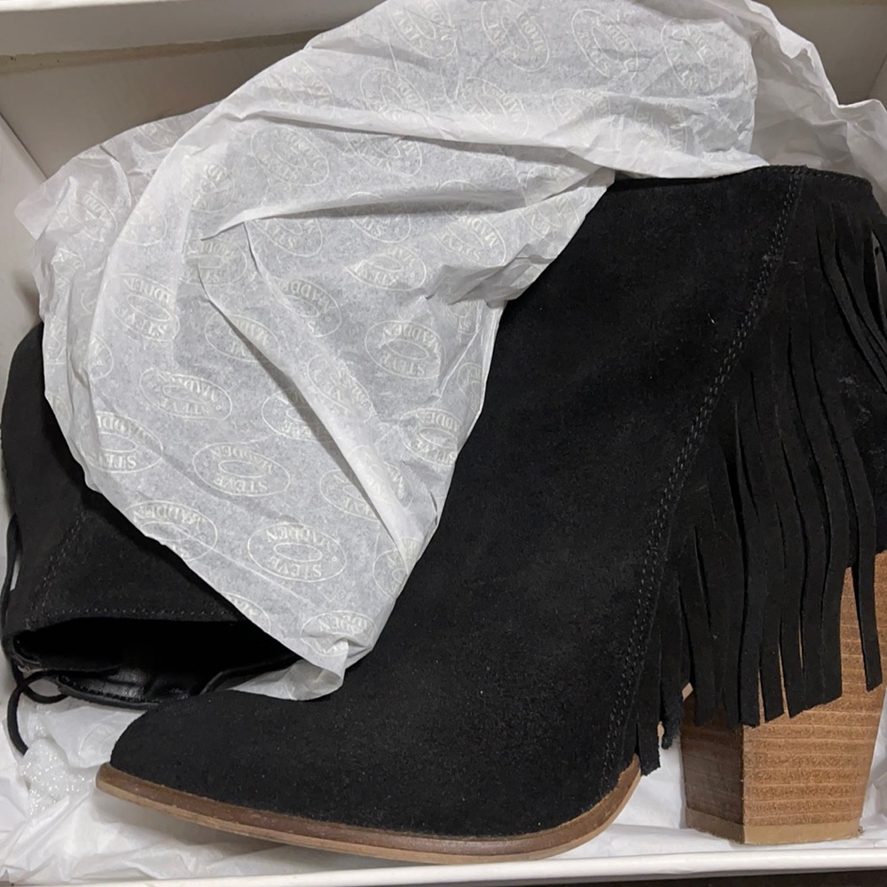 Steve Madden compass fringe booties